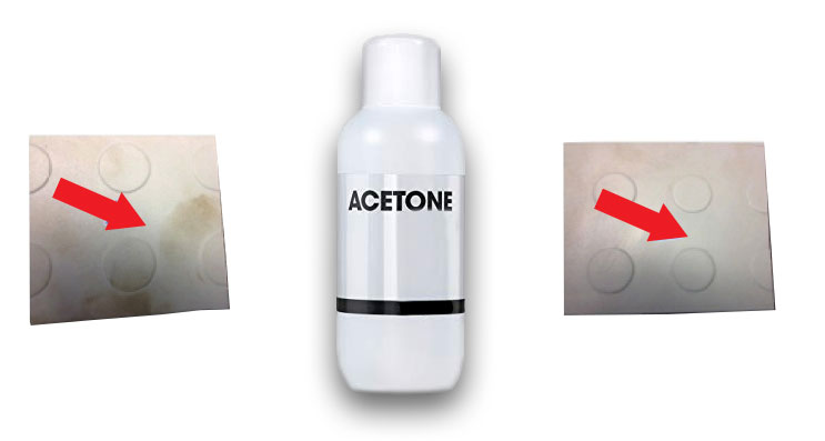 Acetone to clean MotoLock Interlocking Tiles
